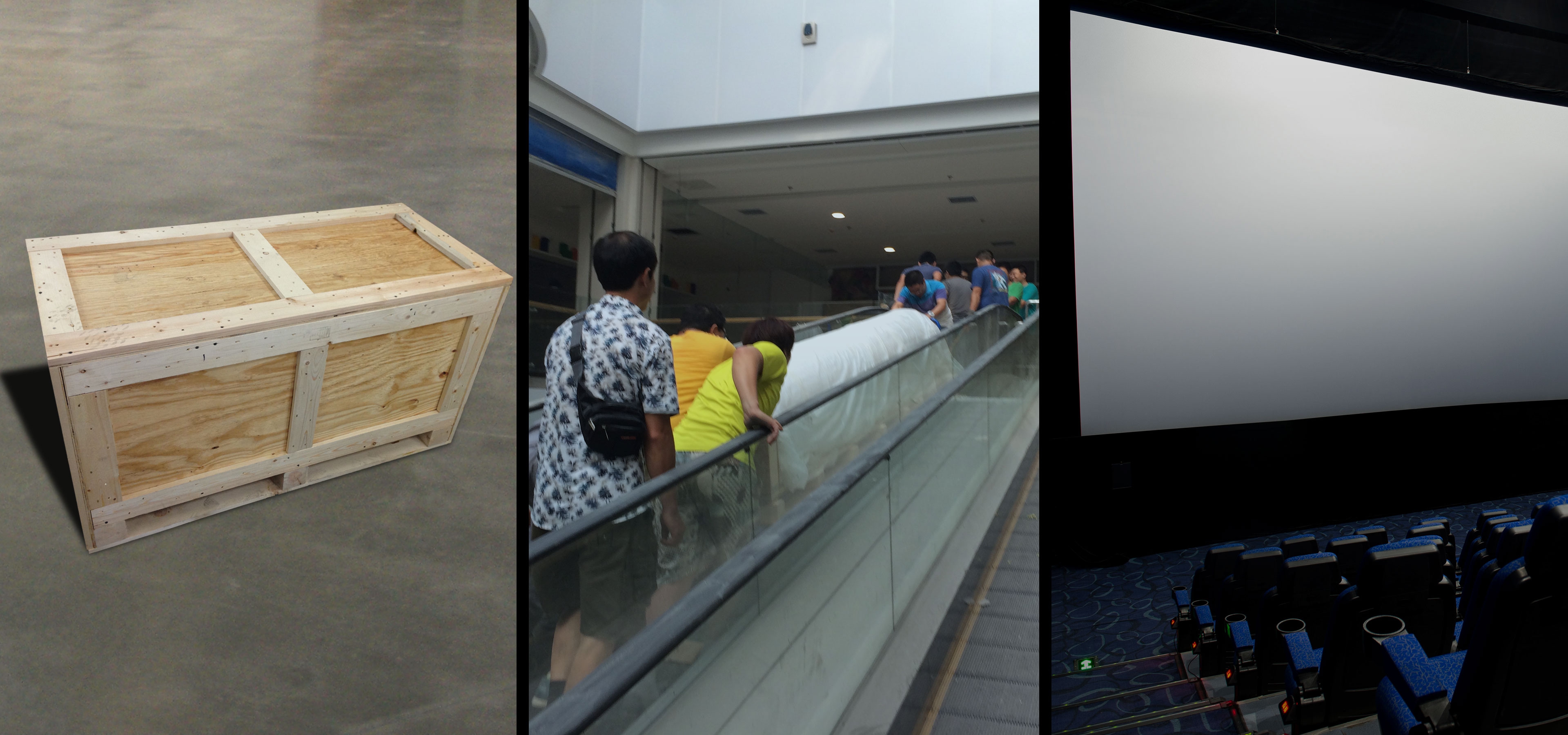 Folded 3D Cinema Projection Screens Folded 3D Cinema Projection Screens